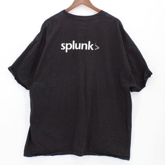 SPLUNK Shirt Men Black Short Sleeve Weapon Security Warrior Graphic Logo Sz 2XL - Picture 7 of 9